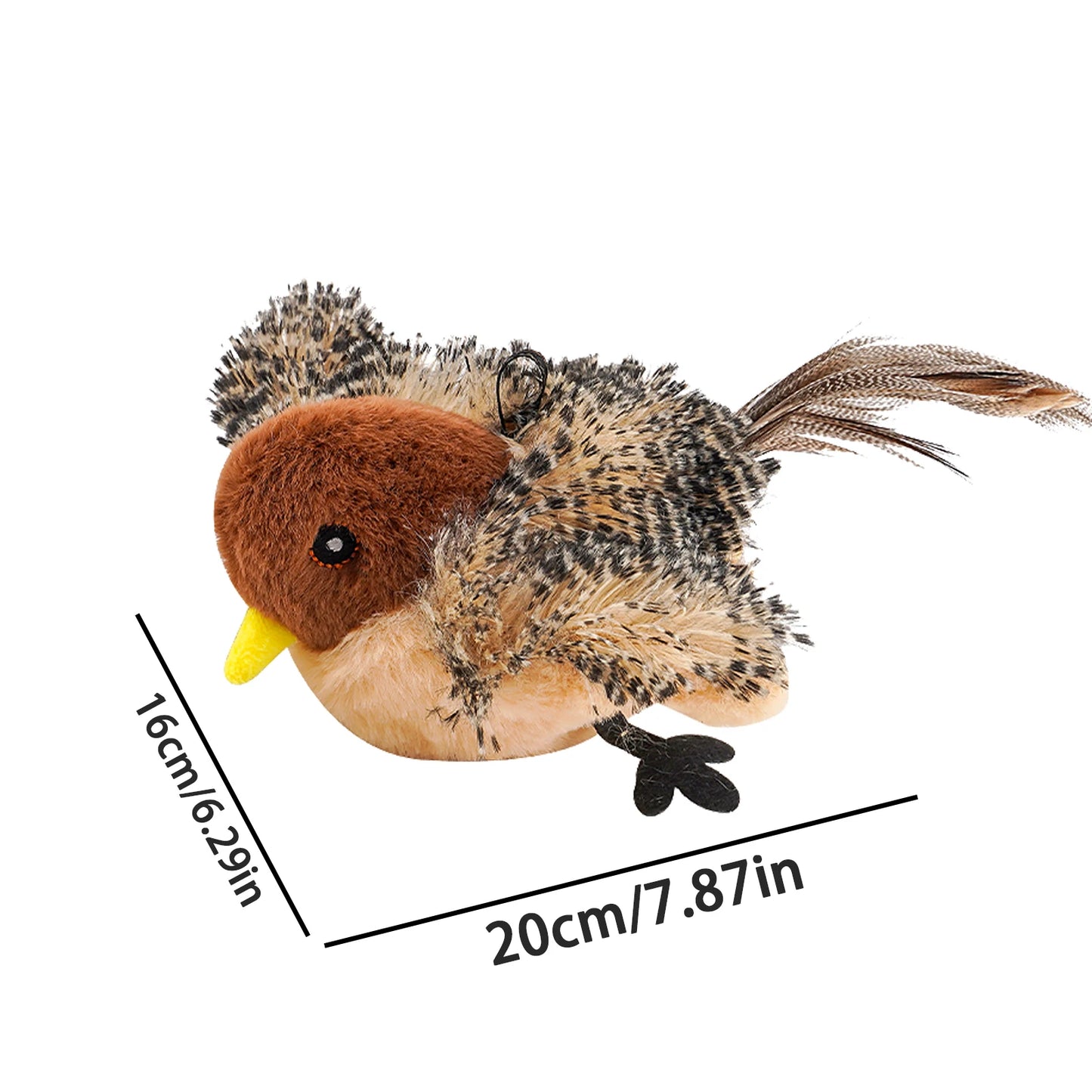 Interactive Plush Chirping Bird Toy for Cats and Kittens