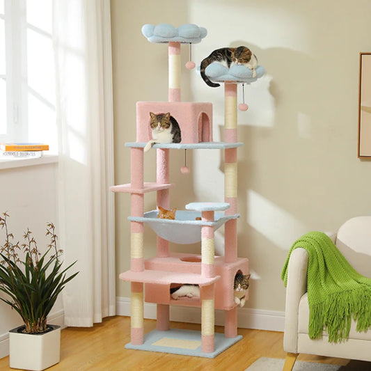 Luxury Multi-Level Cat Tree with Condo and Scratching Post