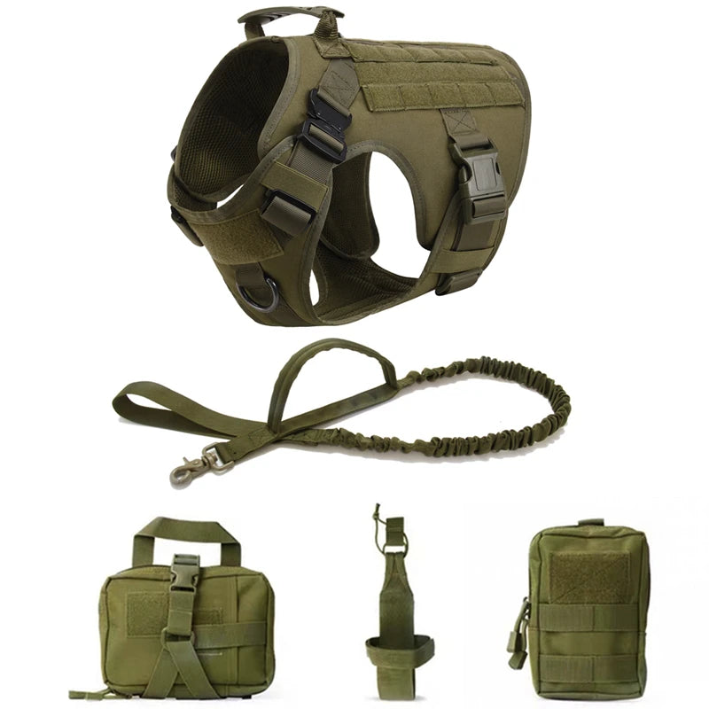 Tactical Dog Harness and Leash Set for All Breeds
