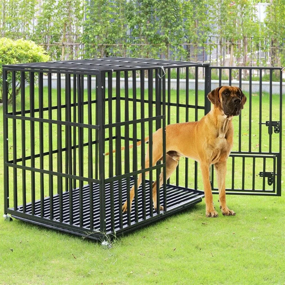 XXL Large Heavy Duty Dog Crate Strong Pet Cage with Tray