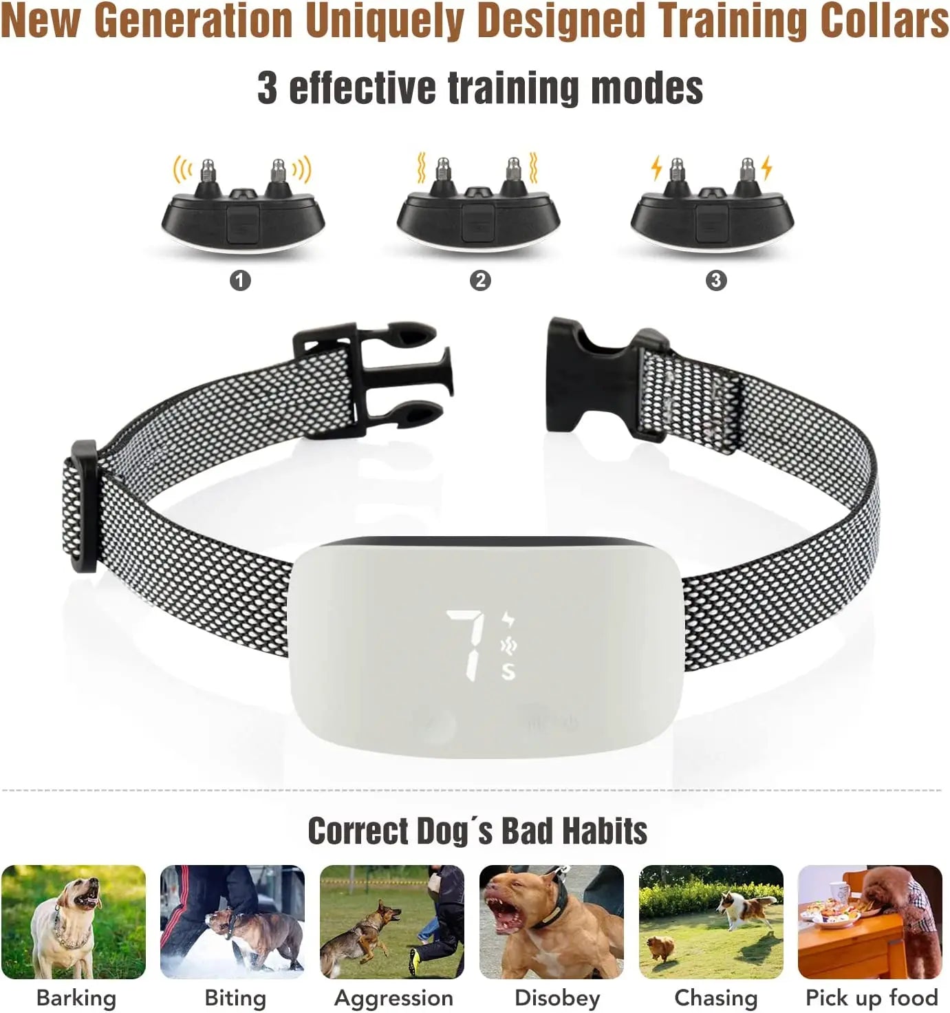 Automatic Anti Barking Dog Collar Rechargeable Bark Stopper Device