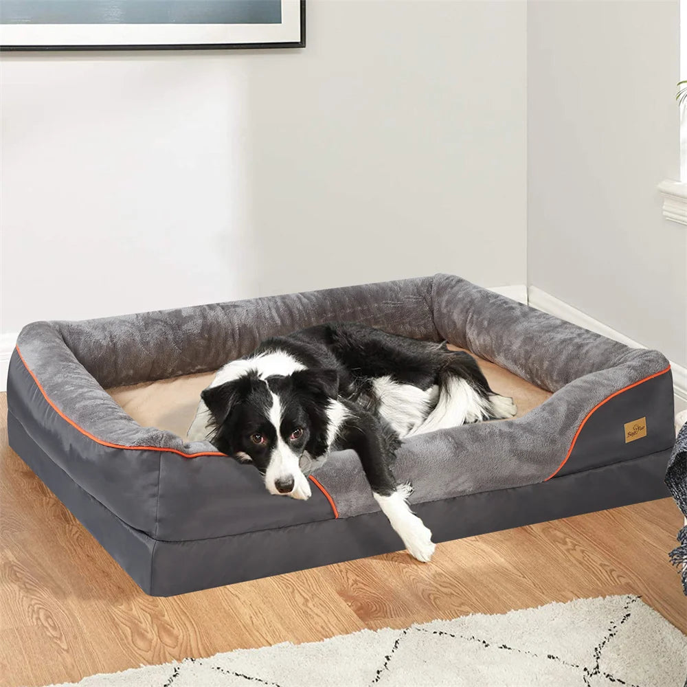 Orthopedic Memory Foam Dog Bed with Removable Cover and Cushion