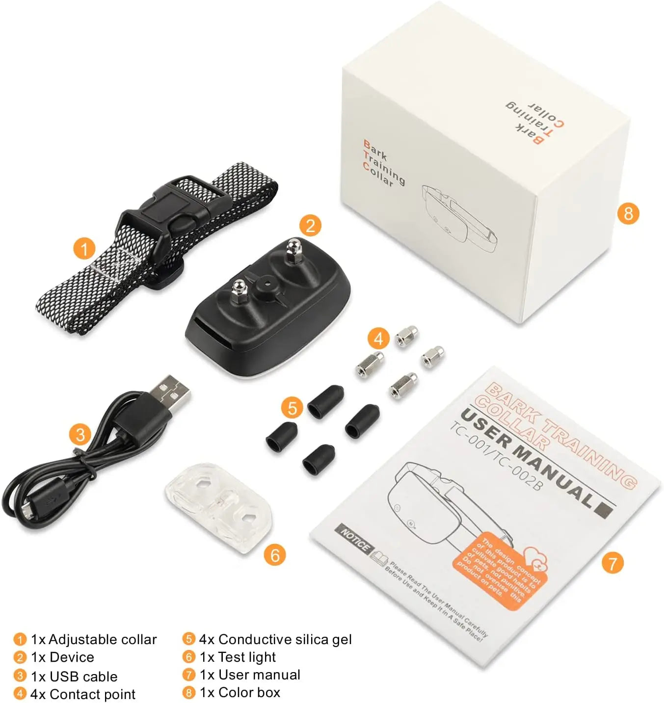 Automatic Anti Barking Dog Collar Rechargeable Bark Stopper Device