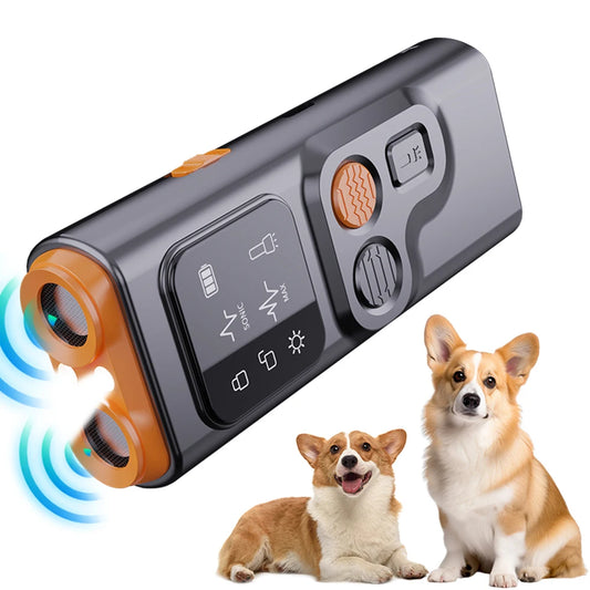 Ultrasonic Dog Bark Deterrent with LED Light and Rechargeable Battery