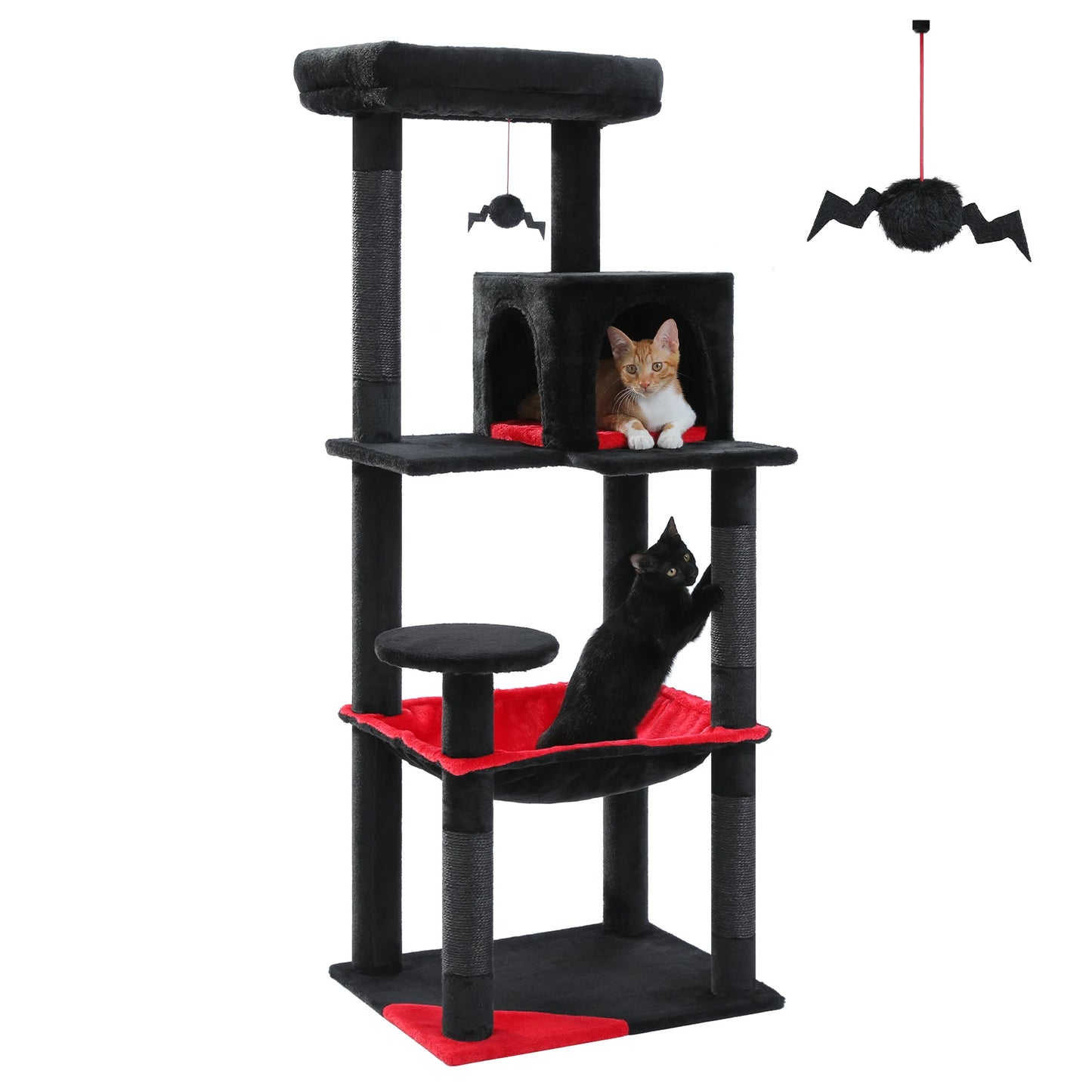 Gothic Cat Tree Tower With Hammock And Cozy Condo