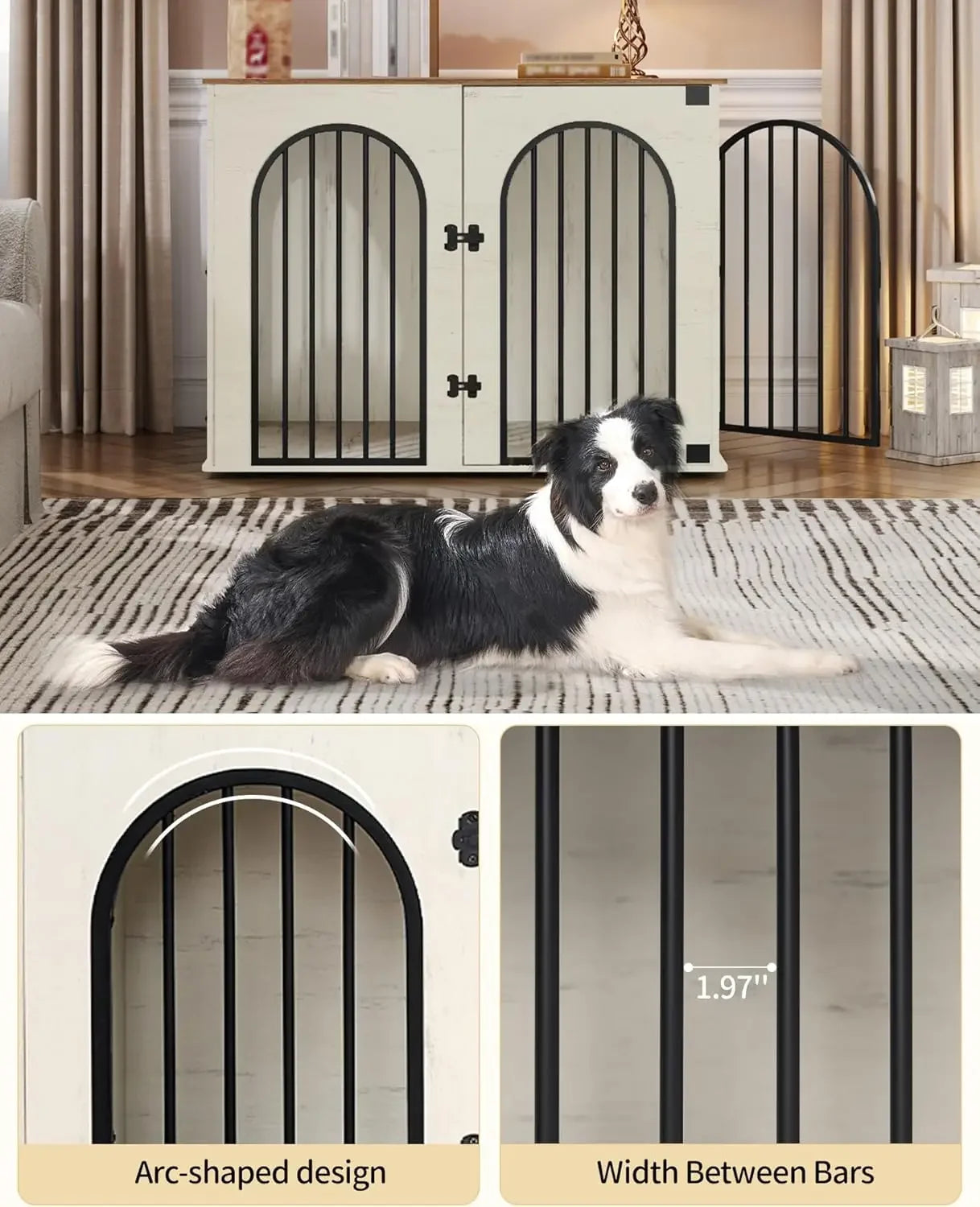 Wooden Dog Crate Furniture with TV Stand and Side Table