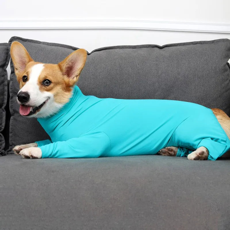 Cozy Long-Sleeved Pet Pajamas for Recovery and Comfort