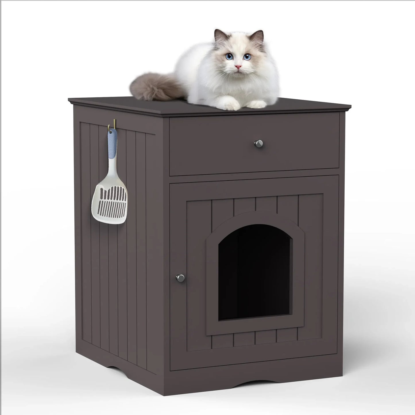 Wooden Cat Litter Box Enclosure and Indoor Pet House