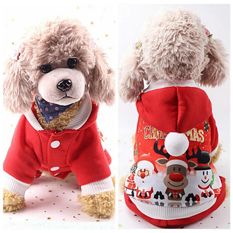 Christmas Dog Sweater Coat for Small and Medium Pets
