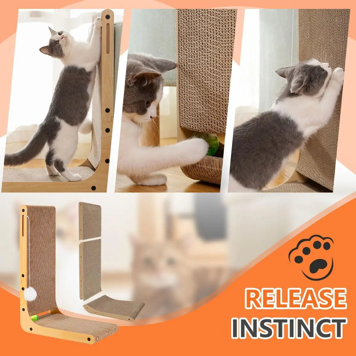 L Shape Cat Scratcher for Happy Indoor Cats and Furniture Protection