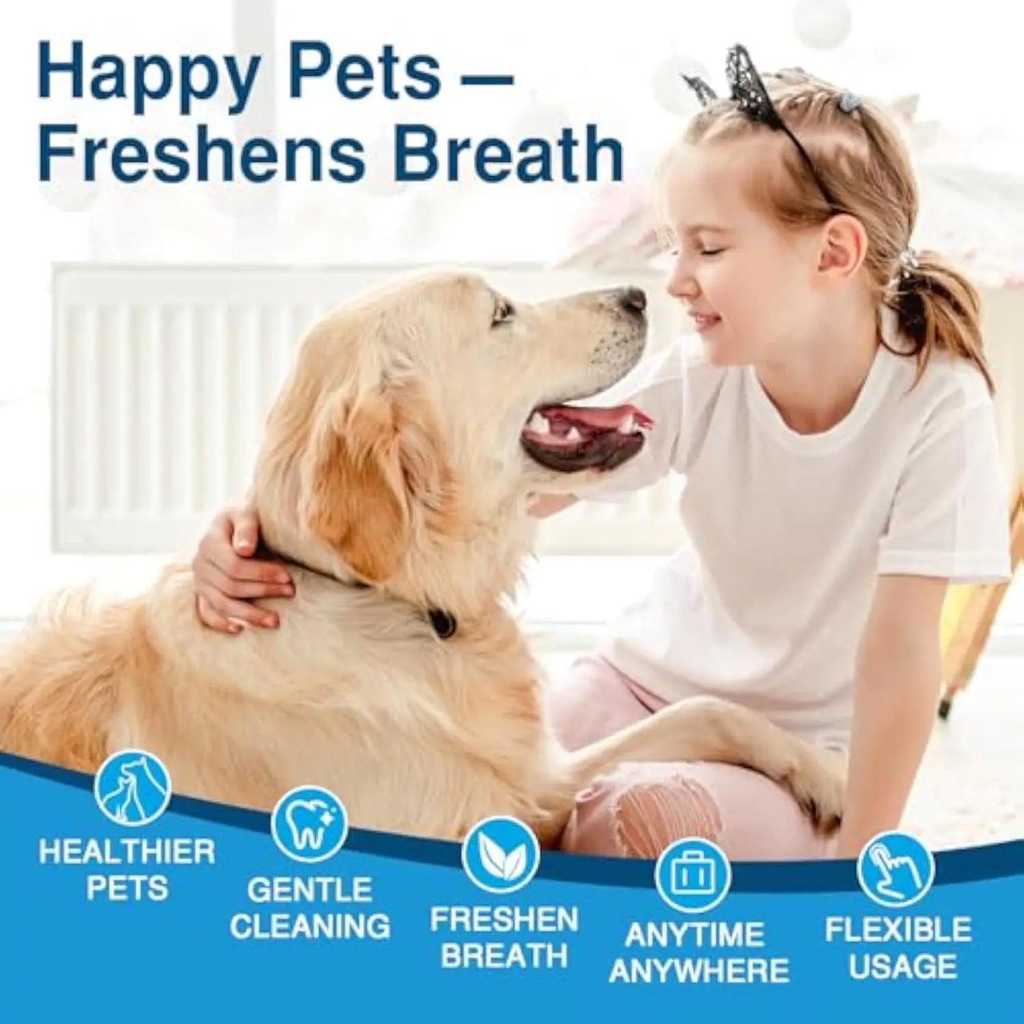 Dog and Cat Tooth and Ear Cleaning Wipes for Fresh Breath