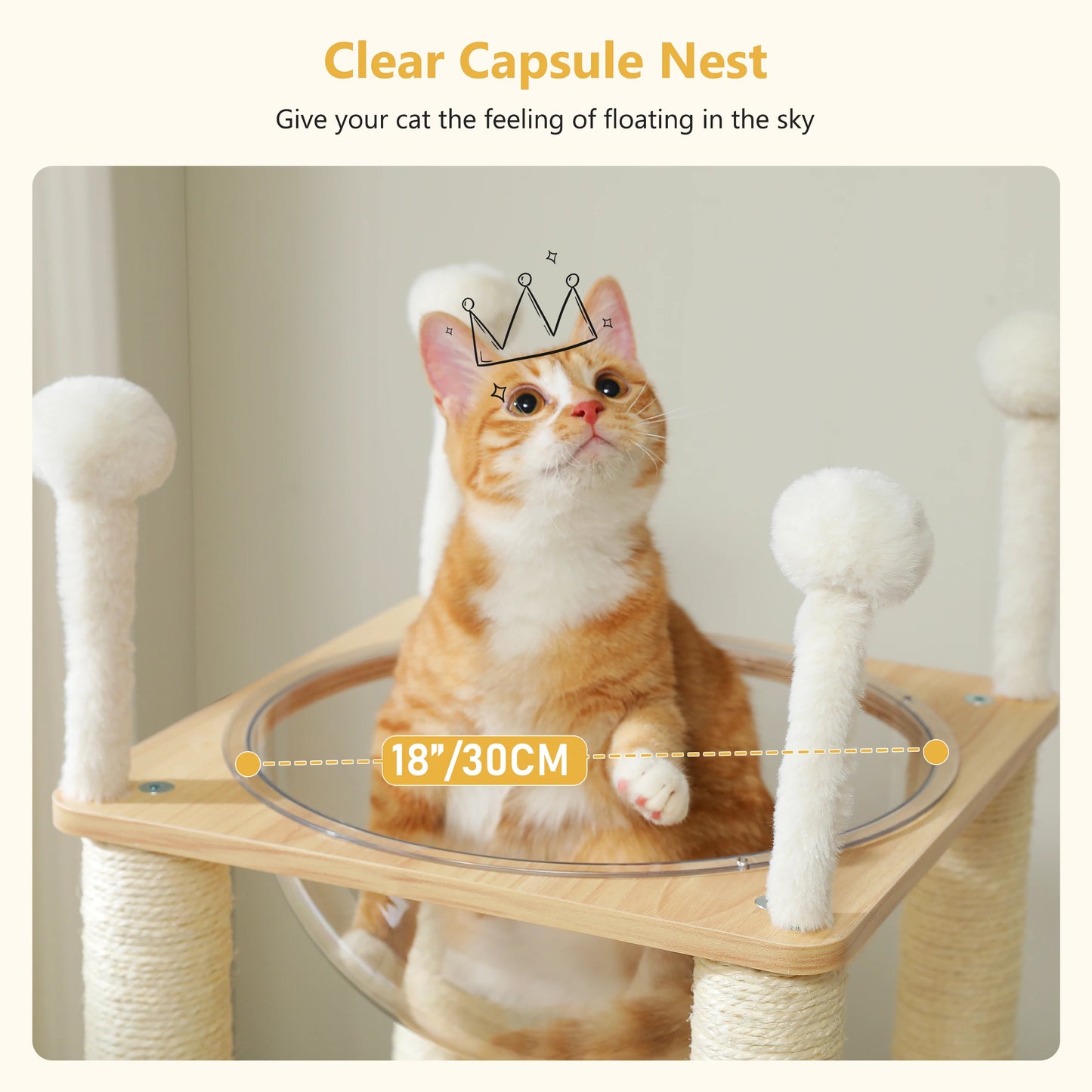 Modern Cat Tree with Condo and Scratching Posts for Cats