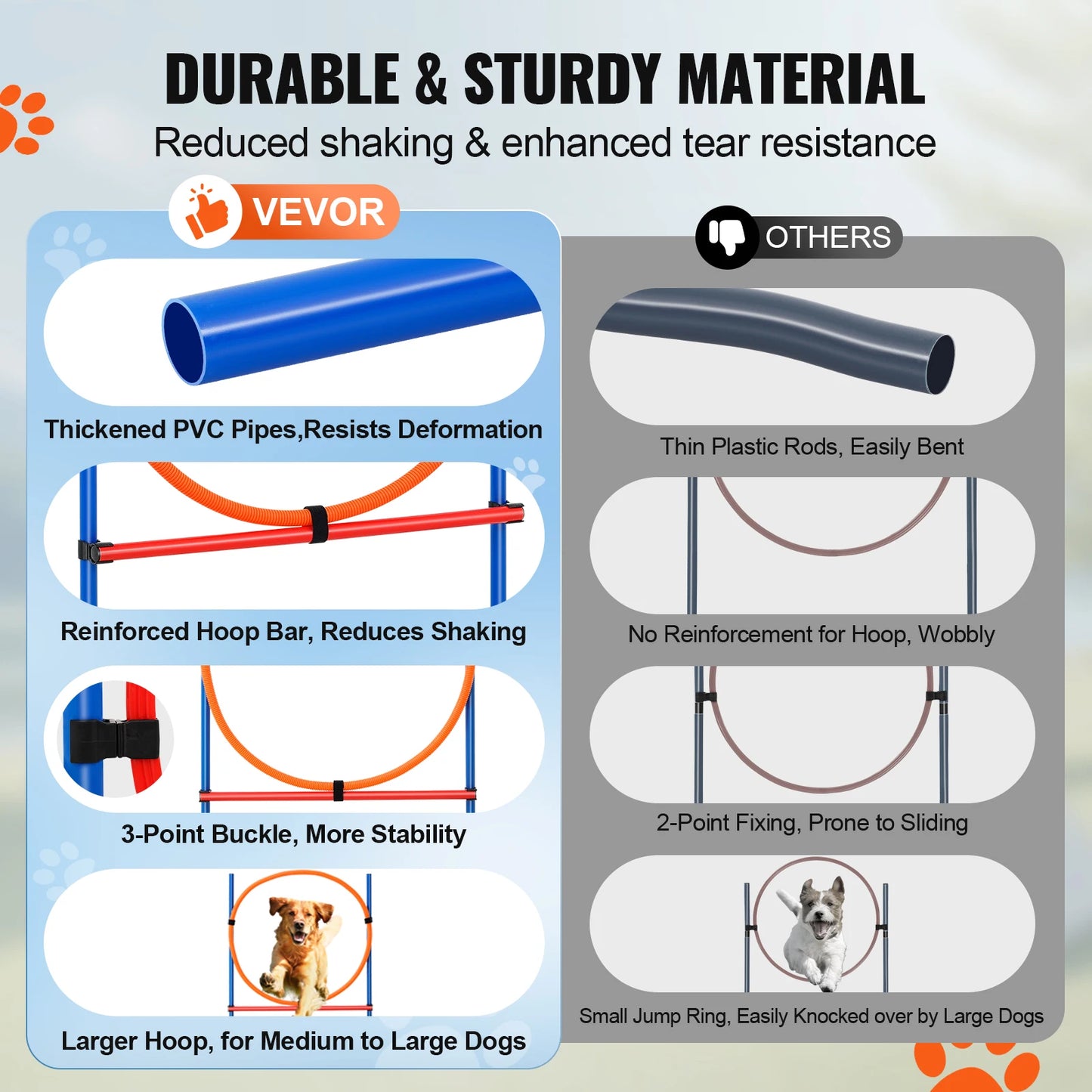 VEVOR Dog Agility Training Equipment Set for Active Pups
