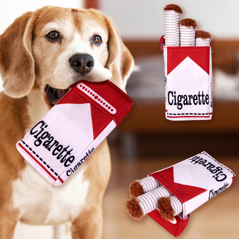 Cigarette Dog Chew Toy Interactive Plush Fun for Dogs