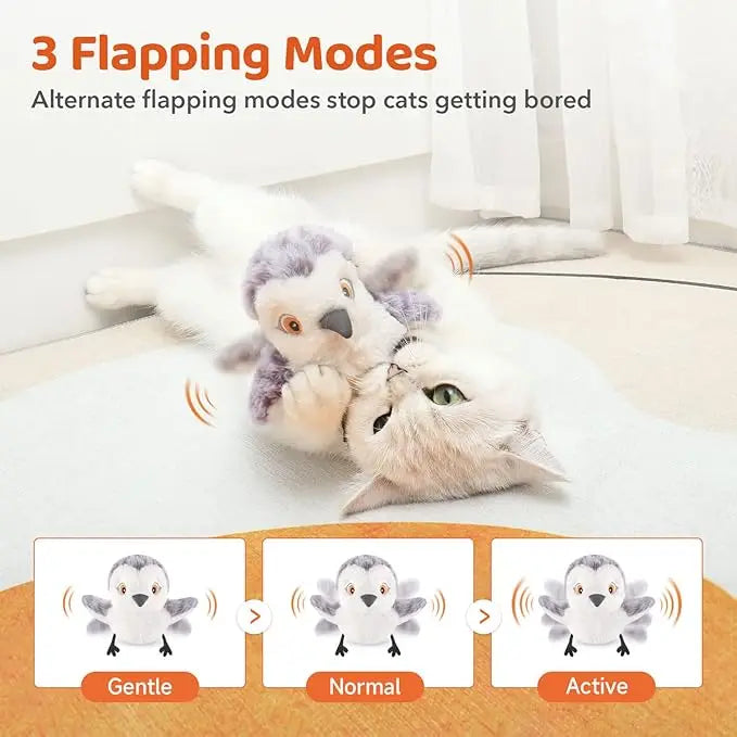 Flapping Bird Cat Toy for Interactive Play and Exercise