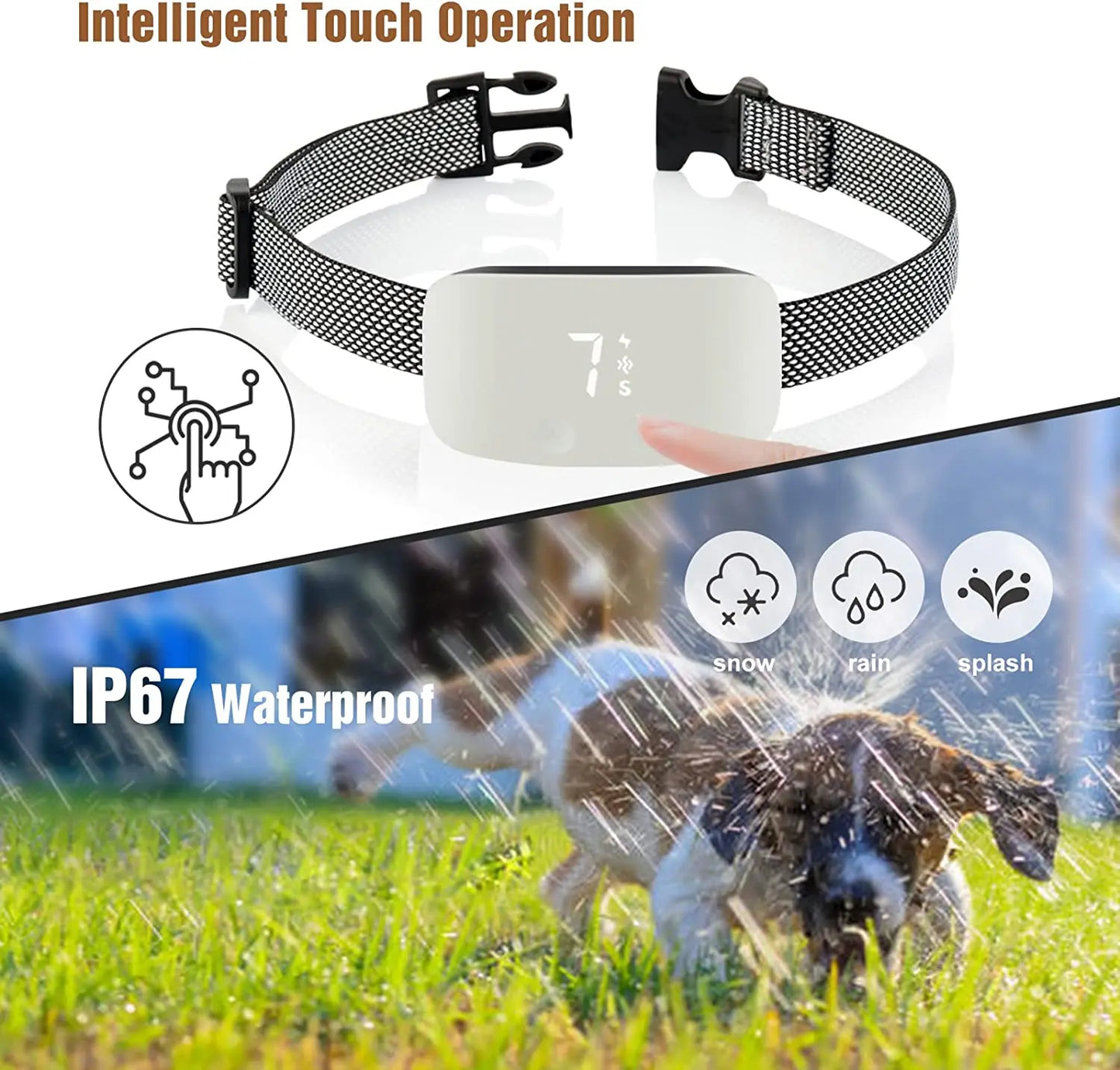 Automatic Anti Barking Dog Collar With Rechargeable Training Function