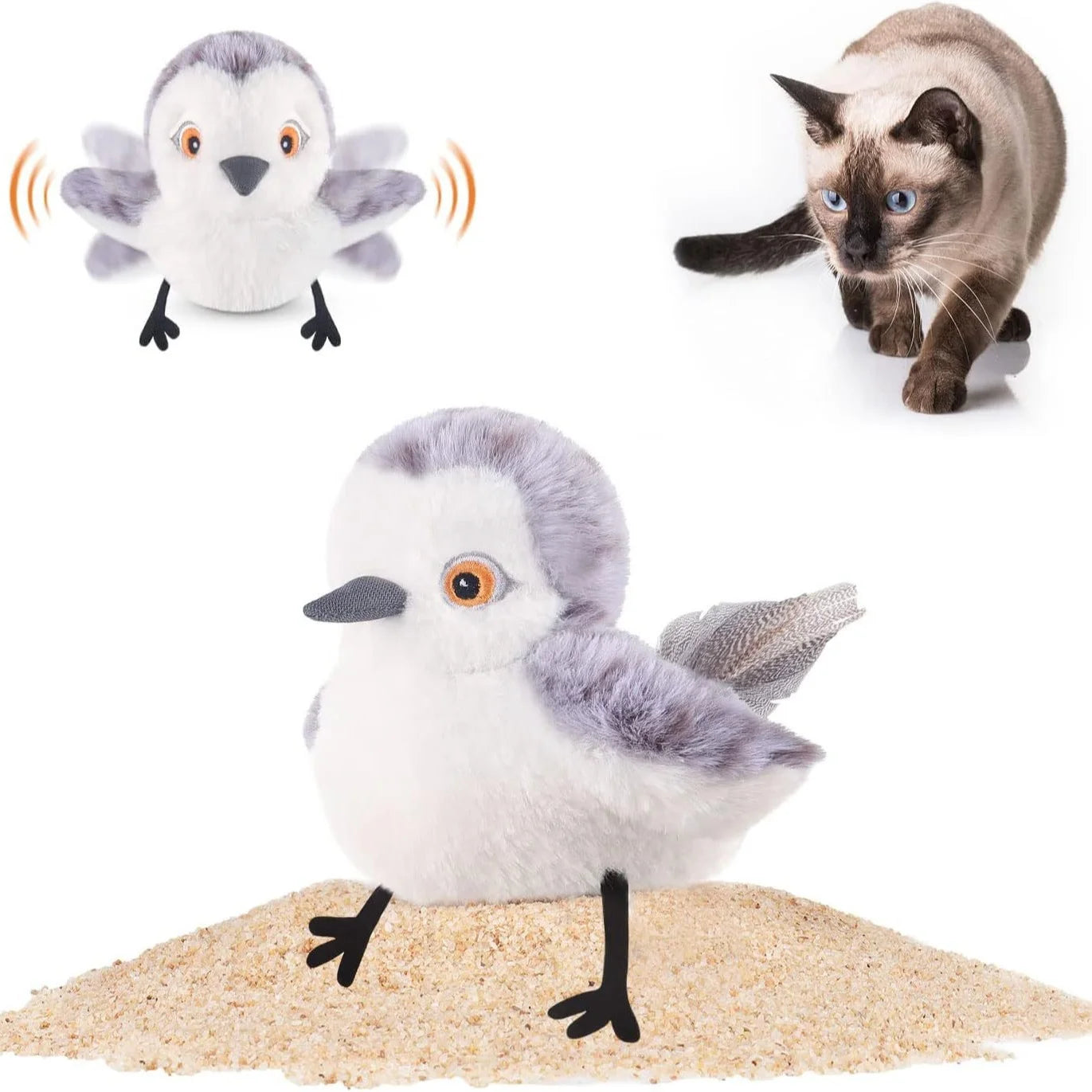 Flapping Bird Cat Toy for Interactive Play and Exercise