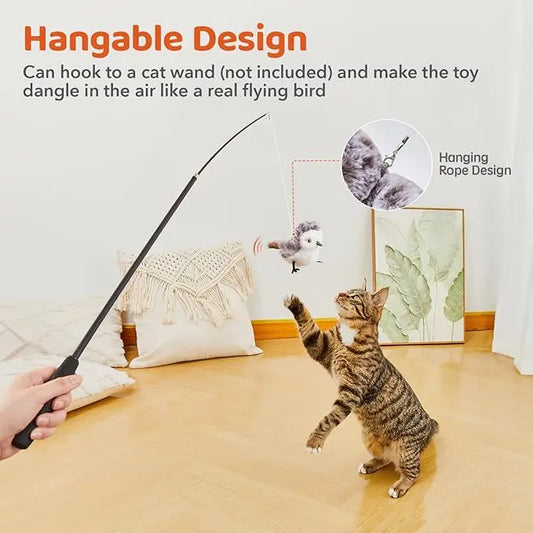 Flapping Bird Cat Toy for Interactive Play and Exercise