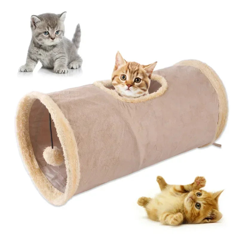 Interactive Foldable Cat Tunnel Toy for Fun and Exercise