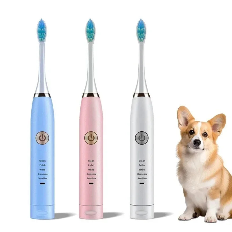 Electric Pet Toothbrush For Dogs And Cats With Rechargeable Head