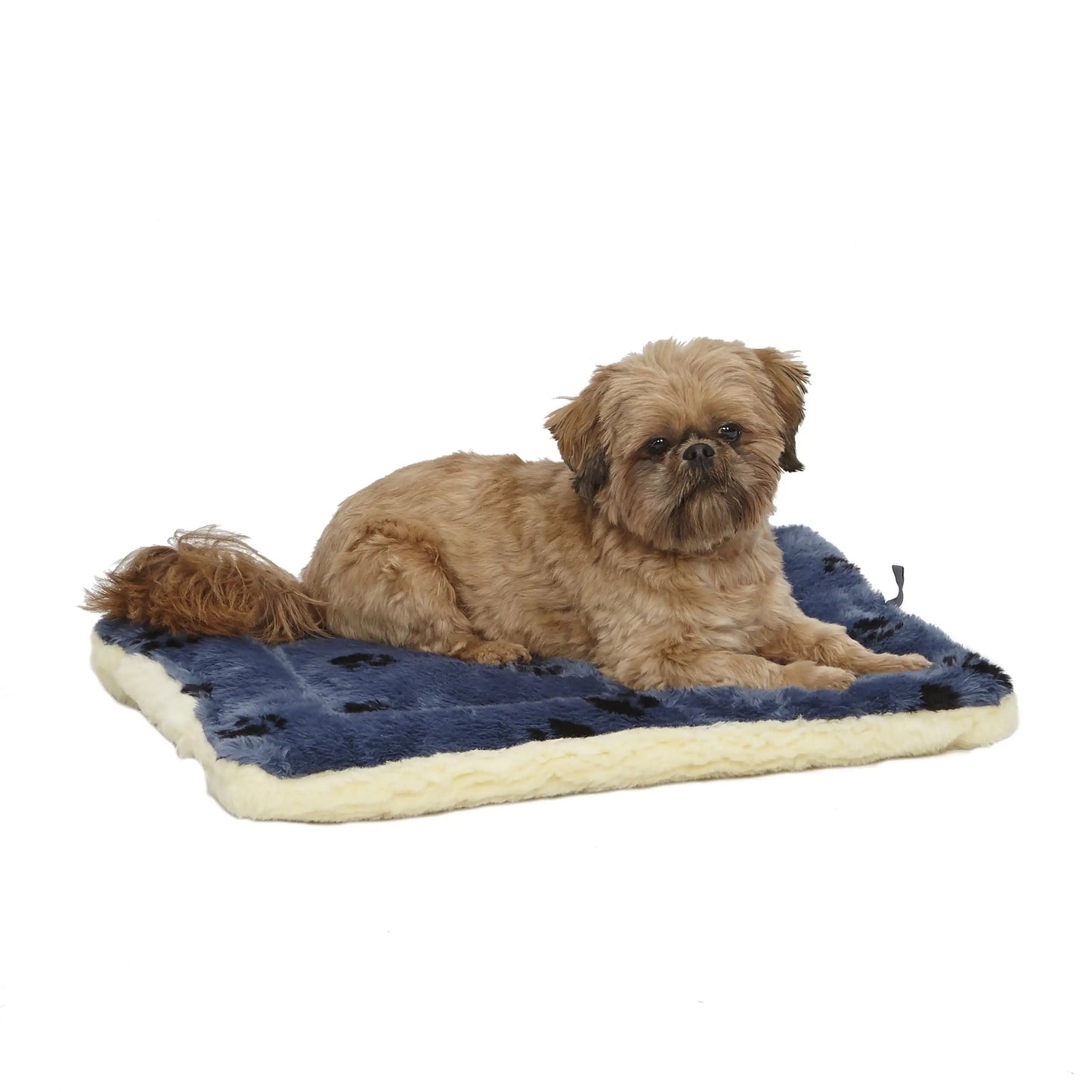 Midwest Homes for Pets Blue Paw Print Reversible Fleece Dog Bed Designed to Fit 24 Inch Crate